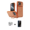 MARSİLYAN™- iPhone 16 Pro Max Kılıf İz Modern Prime - Siyah 3D Antistatik Hayalet Cam Ekran Koruyucu + Pers Alüminyum Kamera Lens - GS
