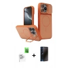MARSİLYAN™- iPhone 16 Pro Max Kılıf İz Modern Prime - Siyah 3D Antistatik Hayalet Cam Ekran Koruyucu + Raze Metal Kamera Lens - BZ