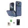 MARSİLYAN™- iPhone 16 Pro Max Kılıf İz Modern Prime - Siyah 3D Antistatik Hayalet Cam Ekran Koruyucu + Raze Metal Kamera Lens - NLGY