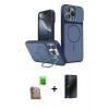 MARSİLYAN™- iPhone 16 Pro Max Kılıf İz Modern Prime - Siyah 3D Antistatik Hayalet Cam Ekran Koruyucu + Raze Metal Kamera Lens - CLTM