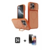 MARSİLYAN™- iPhone 16 Pro Max Kılıf İz Modern Prime - Siyah 3D Antistatik Mat Seramik Nano Ekran Koruyucu + Siyah PVD Metal Kamera Lens