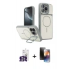 MARSİLYAN™- iPhone 16 Pro Max Kılıf İz Modern Prime - Siyah 3D Antistatik Mat Seramik Nano Ekran Koruyucu + Bilvis Titan Kamera Lens - GS