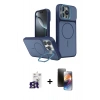 MARSİLYAN™- iPhone 16 Pro Max Kılıf İz Modern Prime - Siyah 3D Antistatik Mat Seramik Nano Ekran Koruyucu + Titanyum Gri Bilvis Titan Kamera Lens
