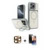 MARSİLYAN™- iPhone 16 Pro Max Kılıf İz Modern Prime - Siyah 3D Antistatik Mat Seramik Nano Ekran Koruyucu + Çöl Titanyum Pers Alüminyum Kamera Lens