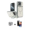MARSİLYAN™- iPhone 16 Pro Max Kılıf İz Modern Prime - Siyah 3D Antistatik Mat Seramik Nano Ekran Koruyucu + Pers Alüminyum Kamera Lens - GI
