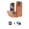 MARSİLYAN™- iPhone 16 Pro Max Kılıf İz Modern Prime - Siyah 3D Antistatik Seramik Nano Ekran Koruyucu + PVD Metal Kamera Lens - SH
