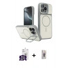 MARSİLYAN™- iPhone 16 Pro Max Kılıf İz Modern Prime - Siyah Bilvis 3D Cam Ekran Koruyucu + Bilvis Titan Kamera Lens - GS