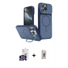 MARSİLYAN™- iPhone 16 Pro Max Kılıf İz Modern Prime - Siyah Bilvis 3D Cam Ekran Koruyucu + Gümüş Bilvis Titan Kamera Lens