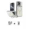 MARSİLYAN™- iPhone 16 Pro Max Kılıf İz Modern Prime - Siyah Bilvis 3D Cam Ekran Koruyucu + Pers Alüminyum Kamera Lens - GS