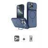 MARSİLYAN™- iPhone 16 Pro Max Kılıf İz Modern Prime - Siyah Bilvis 3D Cam Ekran Koruyucu + PVD Metal Kamera Lens - GS