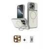 MARSİLYAN™- iPhone 16 Pro Max Kılıf İz Modern Prime - Siyah Bilvis 3D Cam Ekran Koruyucu + Pers Alüminyum Kamera Lens - CLTM