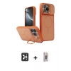 MARSİLYAN™- iPhone 16 Pro Max Kılıf İz Modern Prime - Siyah Bilvis 3D Cam Ekran Koruyucu + PVD Metal Kamera Lens - SH