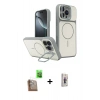 MARSİLYAN™- iPhone 16 Pro Max Kılıf İz Modern Prime - Siyah Bilvis 3D Cam Ekran Koruyucu + Raze Metal Kamera Lens - CLTM
