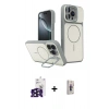 MARSİLYAN™- iPhone 16 Pro Max Kılıf İz Modern Prime - Siyah Bilvis 3D Cam Ekran Koruyucu + Bilvis Titan Kamera Lens - SH