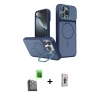 MARSİLYAN™- iPhone 16 Pro Max Kılıf İz Modern Prime - Siyah Bilvis 3D Cam Ekran Koruyucu + Raze Metal Kamera Lens - SH