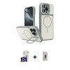 MARSİLYAN™- iPhone 16 Pro Max Kılıf İz Modern Prime - Siyah Bilvis 3D Cam Ekran Koruyucu + Titanyum Gri Bilvis Titan Kamera Lens