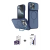MARSİLYAN™- iPhone 16 Pro Max Kılıf İz Modern Prime - Siyah Bilvis 3X AR Hayalet Cam Ekran Koruyucu + Bilvis Titan Kamera Lens - GS