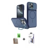 MARSİLYAN™- iPhone 16 Pro Max Kılıf İz Modern Prime - Siyah Bilvis 3X AR Hayalet Cam Ekran Koruyucu + Raze Metal Kamera Lens - CLTM