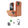 MARSİLYAN™- iPhone 16 Pro Max Kılıf İz Modern Prime - Siyah Bilvis 3X AR Hayalet Cam Ekran Koruyucu + Raze Metal Kamera Lens - SH