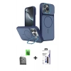 MARSİLYAN™- iPhone 16 Pro Max Kılıf İz Modern Prime - Siyah Bilvis 3X AR Hayalet Cam Ekran Koruyucu + Raze Metal Kamera Lens - SH