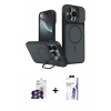 MARSİLYAN™- iPhone 16 Pro Max Kılıf İz Modern Prime - Siyah Bilvis 3X AR HD Cam Ekran Koruyucu + Bilvis Titan Kamera Lens - GS