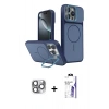 MARSİLYAN™- iPhone 16 Pro Max Kılıf İz Modern Prime - Siyah Bilvis 3X AR HD Cam Ekran Koruyucu + Pers Alüminyum Kamera Lens - GI
