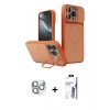 MARSİLYAN™- iPhone 16 Pro Max Kılıf İz Modern Prime - Siyah Bilvis 3X AR HD Cam Ekran Koruyucu + Pers Alüminyum Kamera Lens - GS