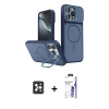 MARSİLYAN™- iPhone 16 Pro Max Kılıf İz Modern Prime - Siyah Bilvis 3X AR HD Cam Ekran Koruyucu + PVD Metal Kamera Lens - SH