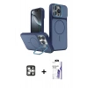 MARSİLYAN™- iPhone 16 Pro Max Kılıf İz Modern Prime - Siyah Bilvis 3X AR HD Cam Ekran Koruyucu + PVD Metal Kamera Lens - GS