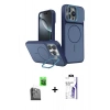 MARSİLYAN™- iPhone 16 Pro Max Kılıf İz Modern Prime - Siyah Bilvis 3X AR HD Cam Ekran Koruyucu + Raze Metal Kamera Lens - SH