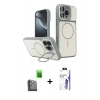 MARSİLYAN™- iPhone 16 Pro Max Kılıf İz Modern Prime - Siyah Bilvis 3X AR HD Cam Ekran Koruyucu + Raze Metal Kamera Lens - SH