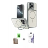 MARSİLYAN™- iPhone 16 Pro Max Kılıf İz Modern Prime - Siyah Bilvis 3X AR HD Cam Ekran Koruyucu + Raze Metal Kamera Lens - CLTM