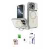 MARSİLYAN™- iPhone 16 Pro Max Kılıf İz Modern Prime - Siyah Bilvis 3X AR HD Cam Ekran Koruyucu + Raze Metal Kamera Lens - NLGY