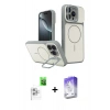MARSİLYAN™- iPhone 16 Pro Max Kılıf İz Modern Prime - Siyah Bilvis 5in1 3D Magic Cam Ekran Koruyucu + Raze Metal Kamera Lens - BZ