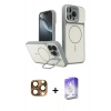 MARSİLYAN™- iPhone 16 Pro Max Kılıf İz Modern Prime - Siyah Bilvis 5in1 3D Magic Cam Ekran Koruyucu + Pers Alüminyum Kamera Lens - CLTM