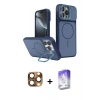MARSİLYAN™- iPhone 16 Pro Max Kılıf İz Modern Prime - Siyah Bilvis 5in1 3D Magic Cam Ekran Koruyucu + Pers Alüminyum Kamera Lens - CLTM