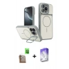 MARSİLYAN™- iPhone 16 Pro Max Kılıf İz Modern Prime - Siyah Bilvis 5in1 3D Magic Cam Ekran Koruyucu + Raze Metal Kamera Lens - CLTM