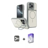 MARSİLYAN™- iPhone 16 Pro Max Kılıf İz Modern Prime - Siyah Bilvis 5in1 3D Magic Cam Ekran Koruyucu + PVD Metal Kamera Lens - GS