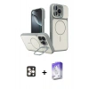 MARSİLYAN™- iPhone 16 Pro Max Kılıf İz Modern Prime - Siyah Bilvis 5in1 3D Magic Cam Ekran Koruyucu + PVD Metal Kamera Lens - GD