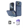 MARSİLYAN™- iPhone 16 Pro Max Kılıf İz Modern Prime - Siyah Bilvis 5in1 3D Magic Cam Ekran Koruyucu + PVD Metal Kamera Lens - GS