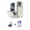 MARSİLYAN™- iPhone 16 Pro Max Kılıf İz Modern Prime - Siyah Bilvis 5in1 3D Magic Cam Ekran Koruyucu + Siyah Bilvis Titan Kamera Lens