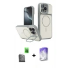 MARSİLYAN™- iPhone 16 Pro Max Kılıf İz Modern Prime - Siyah Bilvis 5in1 3D Magic Cam Ekran Koruyucu + Raze Metal Kamera Lens - SH