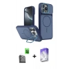 MARSİLYAN™- iPhone 16 Pro Max Kılıf İz Modern Prime - Siyah Bilvis 5in1 3D Magic Cam Ekran Koruyucu + Raze Metal Kamera Lens - SH