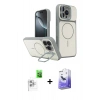 MARSİLYAN™- iPhone 16 Pro Max Kılıf İz Modern Prime - Siyah Bilvis 5in1 5D Magic Hayalet Cam Ekran Koruyucu + Raze Metal Kamera Lens - BZ