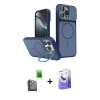 MARSİLYAN™- iPhone 16 Pro Max Kılıf İz Modern Prime - Siyah Bilvis 5in1 5D Magic Hayalet Cam Ekran Koruyucu + Raze Metal Kamera Lens - SH
