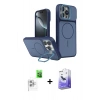 MARSİLYAN™- iPhone 16 Pro Max Kılıf İz Modern Prime - Siyah Bilvis 5in1 5D Magic Hayalet Cam Ekran Koruyucu + Raze Metal Kamera Lens - BZ