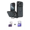 MARSİLYAN™- iPhone 16 Pro Max Kılıf İz Modern Prime - Siyah Bilvis 5in1 5D Magic Hayalet Cam Ekran Koruyucu + Bilvis Titan Kamera Lens - SH