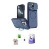 MARSİLYAN™- iPhone 16 Pro Max Kılıf İz Modern Prime - Siyah Bilvis 5in1 5D Magic Hayalet Cam Ekran Koruyucu + Raze Metal Kamera Lens - NLGY