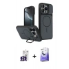 MARSİLYAN™- iPhone 16 Pro Max Kılıf İz Modern Prime - Siyah Bilvis 5in1 5D Magic Hayalet Cam Ekran Koruyucu + Bilvis Titan Kamera Lens - TMGI