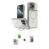 MARSİLYAN™- iPhone 16 Pro Max Kılıf İz Modern Prime - Siyah Bilvis Hayalet Cam Ekran Koruyucu + Raze Metal Kamera Lens - NLGY